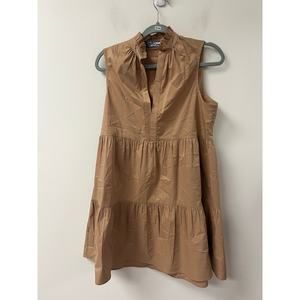 Sleeveless Tiered Mini Dress in Camel